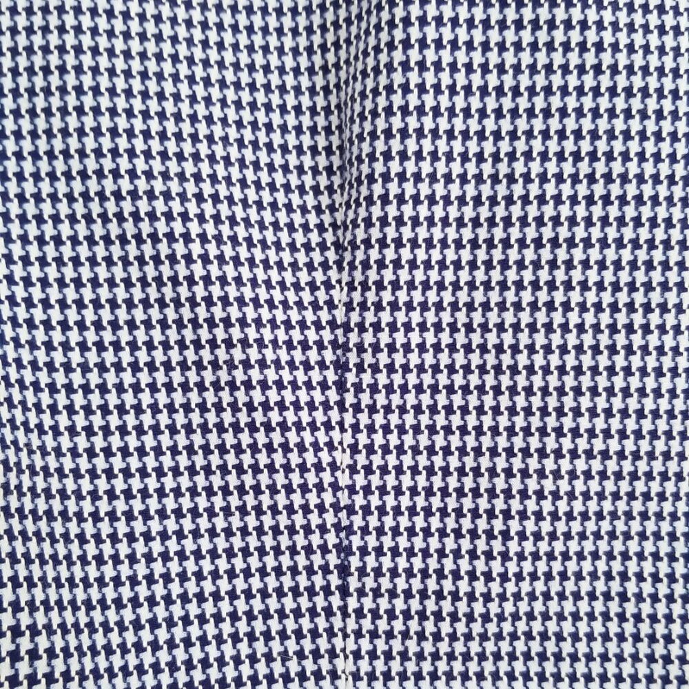 Womens GAP Long-Sleeve Fitted Shirt Sz M 100% Cotton Dark Navy Blu Houndstooth - Picture 12 of 15